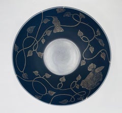 Emilia Castillo für Los Castillo Plata Pura Porzellan- und Silberschale, Taxco, 1991