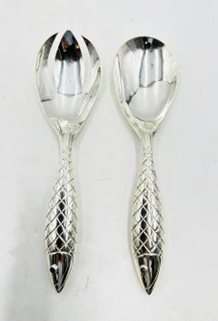 Emilia Castillo for Los Castillo Taxco Silver Plate Fish Salad Serving Set