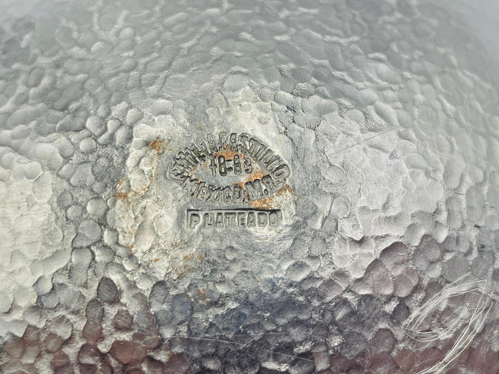 Emilia Castillo Schale aus Silber mit Froschmotiv auf Sockel aus Vulkangestein, mexikanische Moderne im Angebot 11