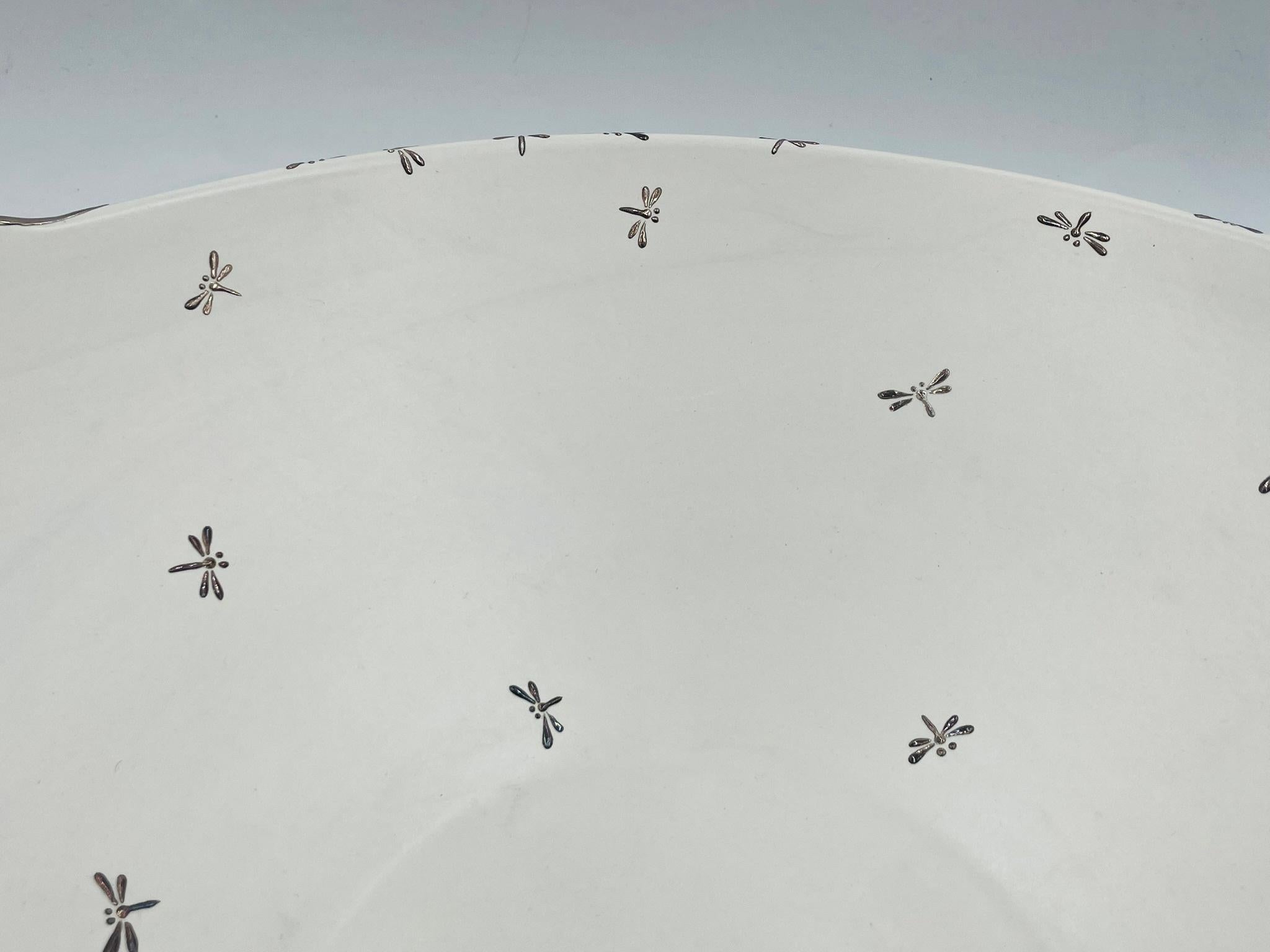 Emilia Castillo Large Porcelain & Pure Silver Bowl with Lizards and Dragonflies im Angebot 7