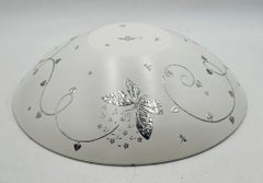 Emilia Castillo Large Porcelain & Pure Silver Butterfly Bowl, Taxco Mexico