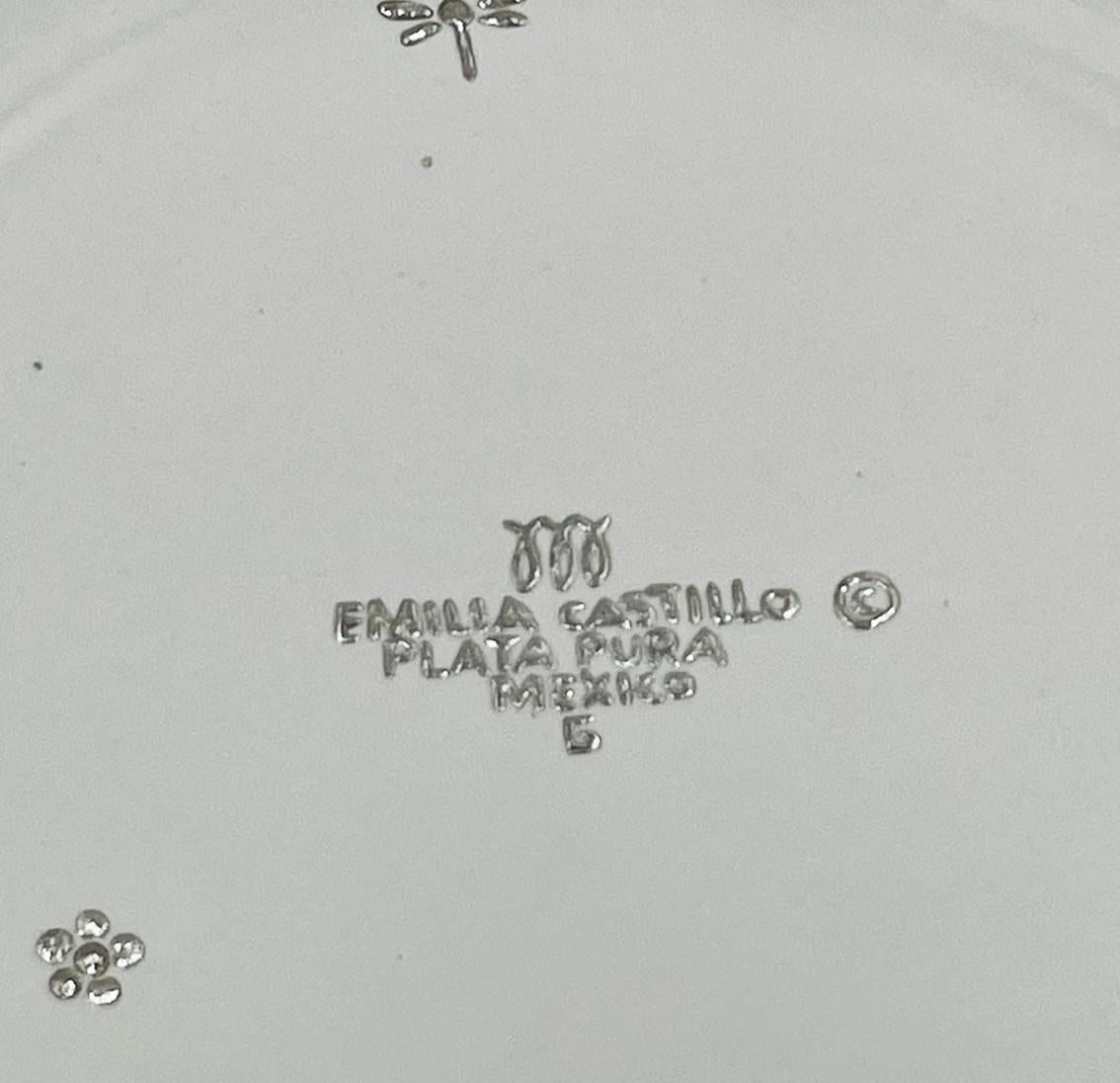 Ciotola a farfalla in porcellana e argento puro di Emilia Castillo, Taxco Mexico in vendita 12