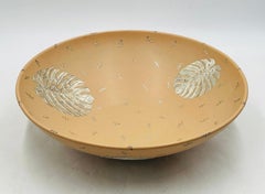 Emilia Castillo Large Porcelain & Pure Silver Monstera Leaf Bowl, Taxco Mexico