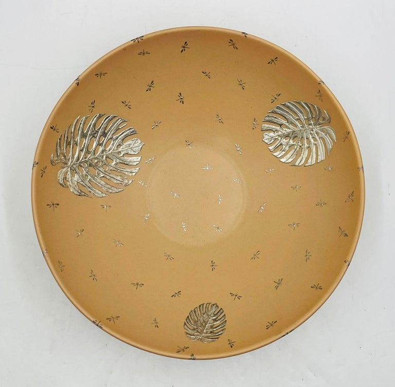 Emilia Castillo Large Porcelain and Pure Silver Monstera Leaf Bowl