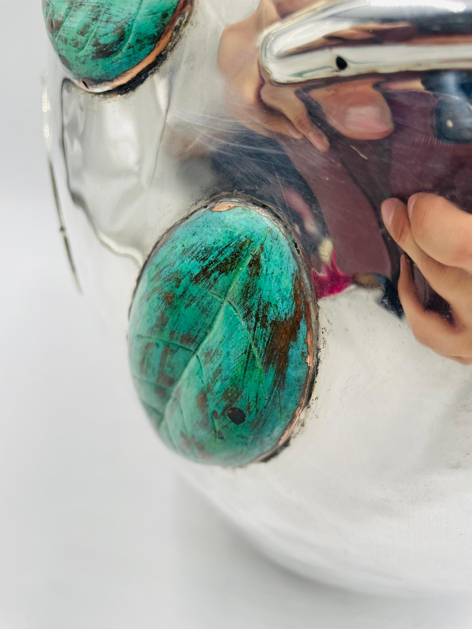 Brocca d'argento sovradimensionata di Emilia Castillo con intarsio di pietre, argenteria Taxco in vendita 5