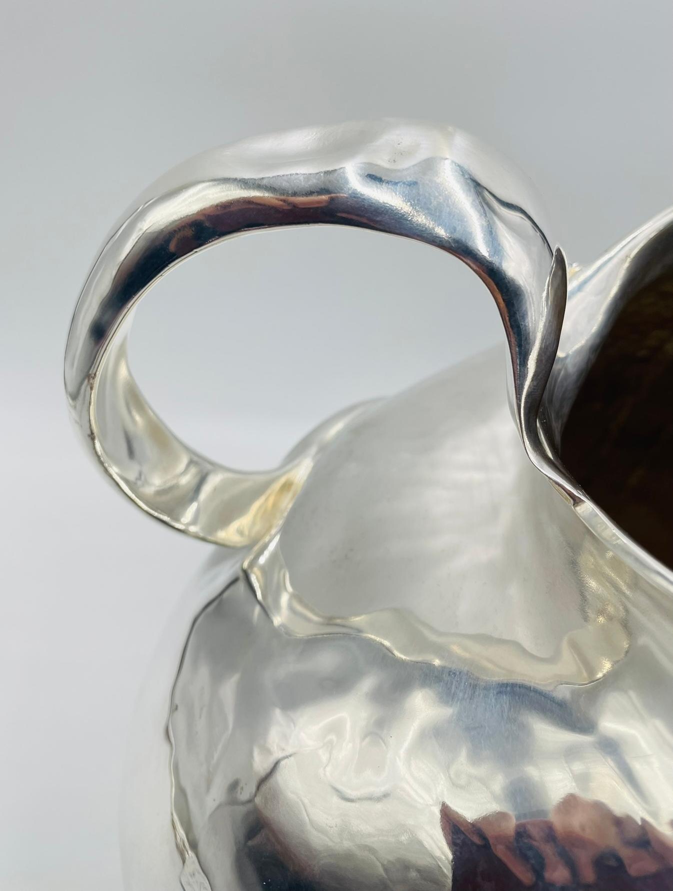 Brocca d'argento sovradimensionata di Emilia Castillo con intarsio di pietre, argenteria Taxco in vendita 11