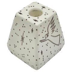 Emilia Castillo Porcelain & Pure Silver Angelic Candle Holder, Mexican Design