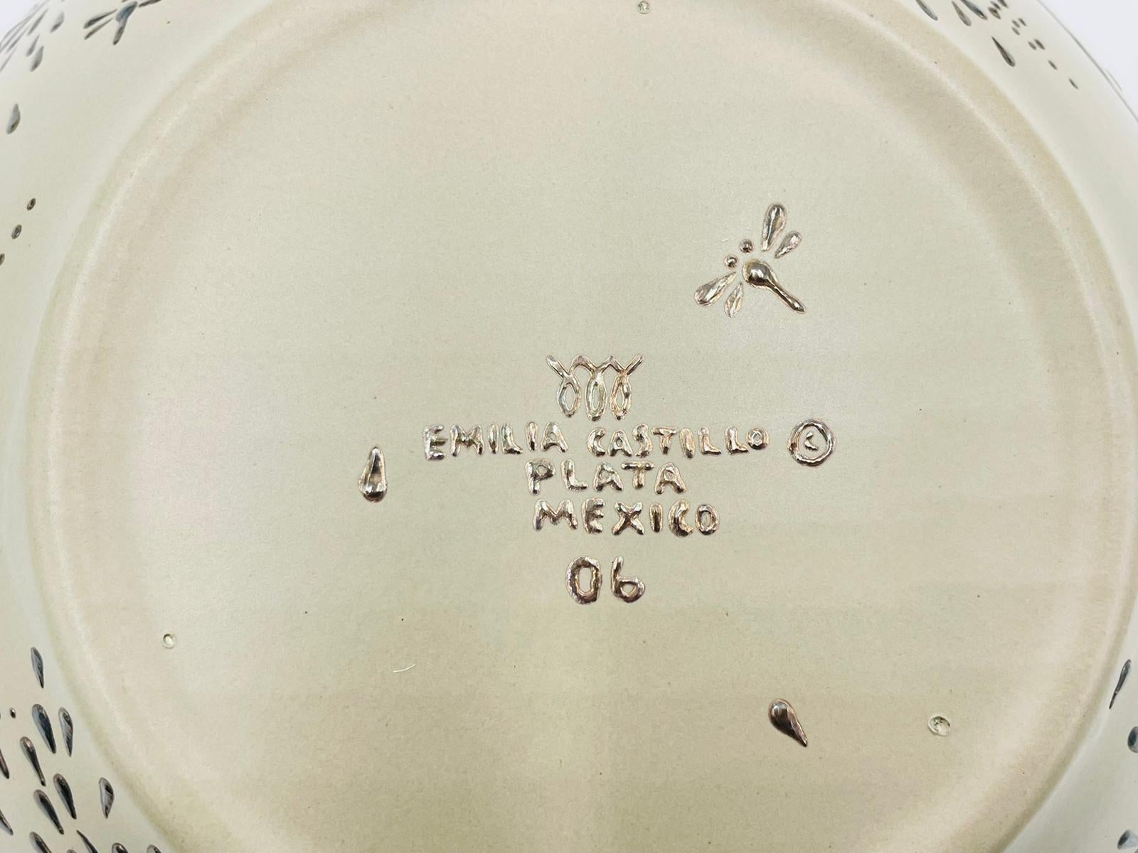 Ciotola in porcellana e argento puro di Emilia Castillo, firmata e datata in vendita 5