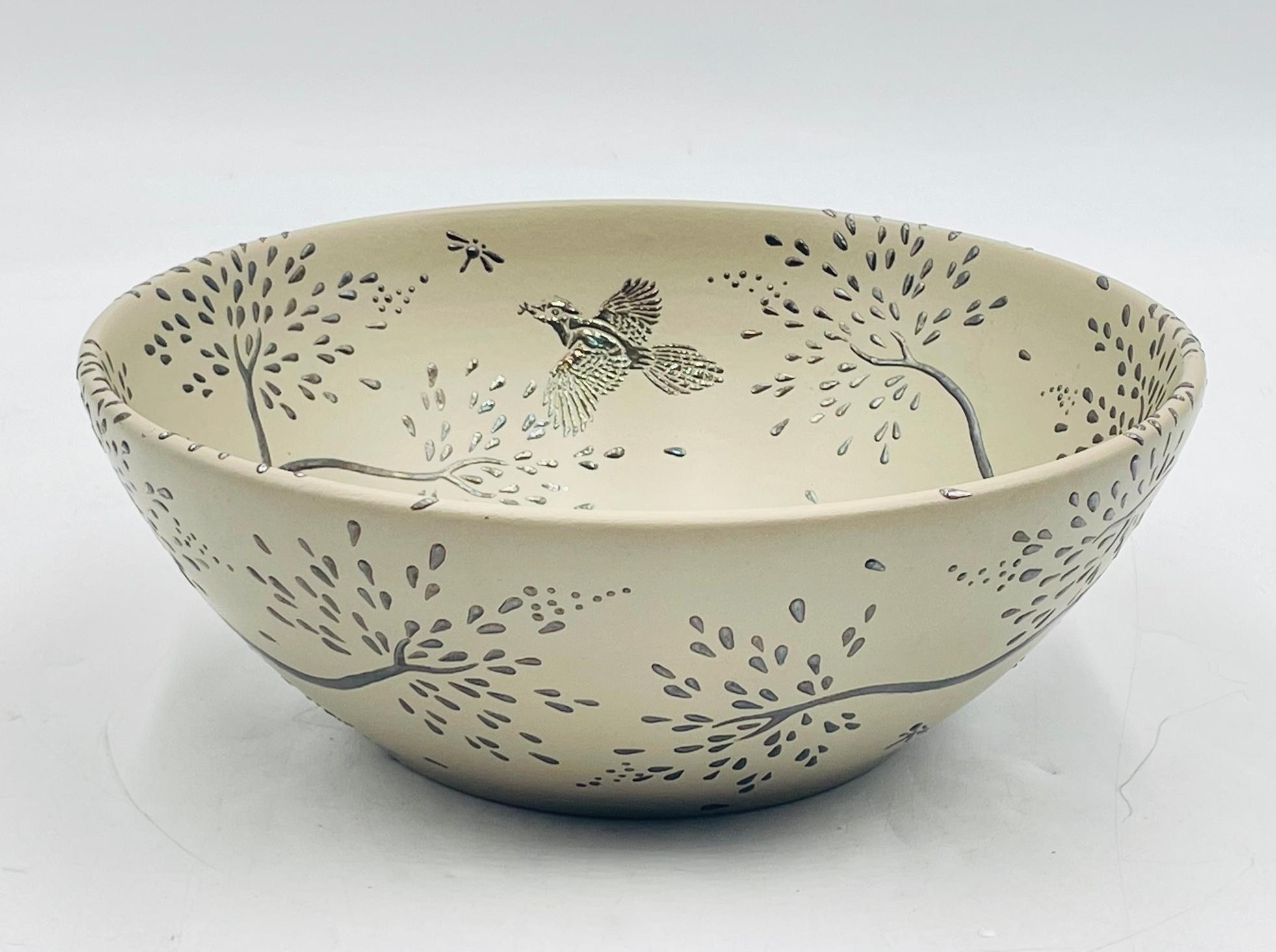 XXI secolo e contemporaneo Ciotola in porcellana e argento puro di Emilia Castillo, firmata e datata in vendita