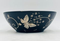 Emilia Castillo Porcelain & Pure Silver Butterfly Bowl, Mexico, Signed