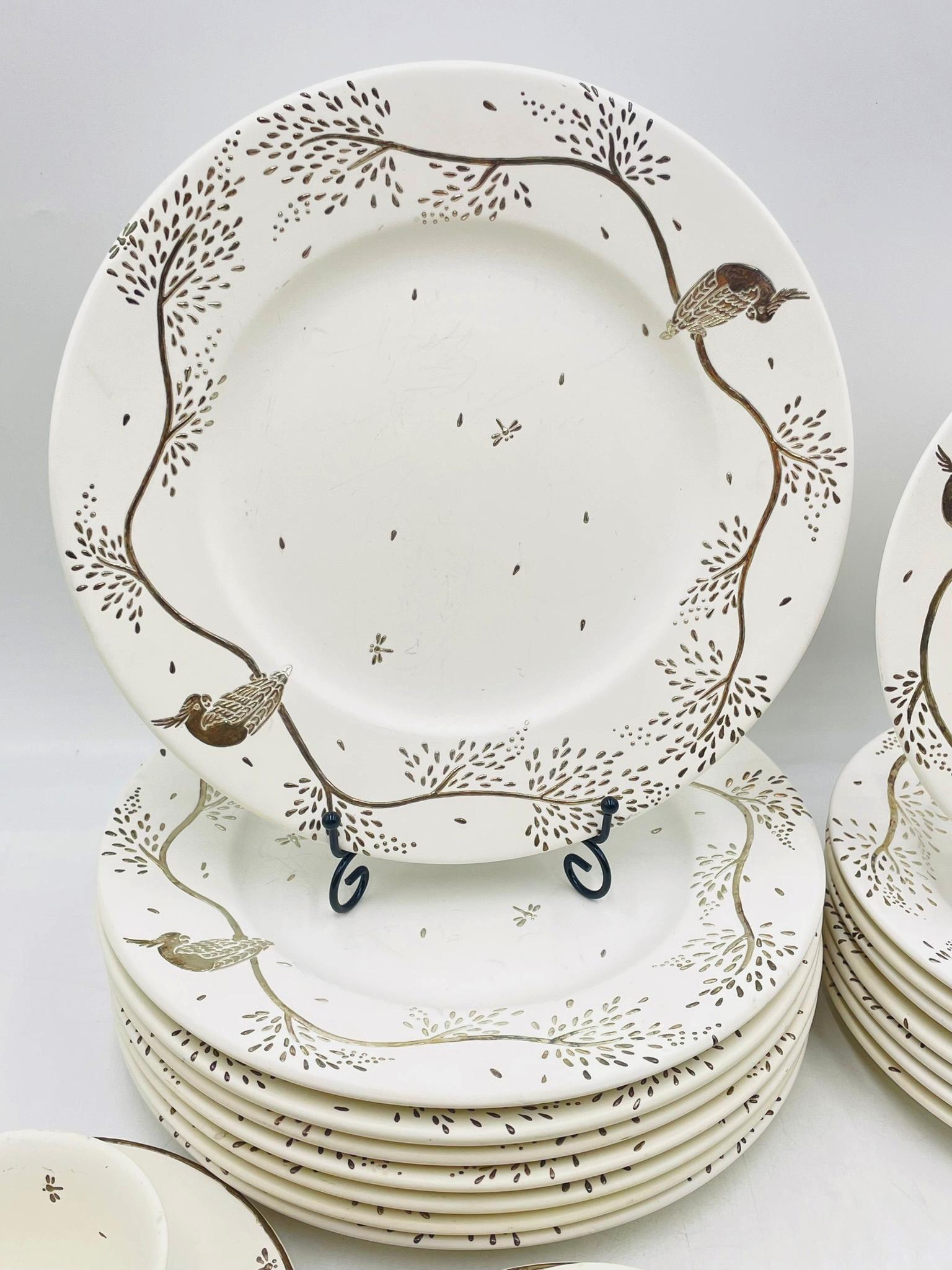 Emilia Castillo Vajilla para ocho de porcelana y plata pura, todo firmado en venta 4
