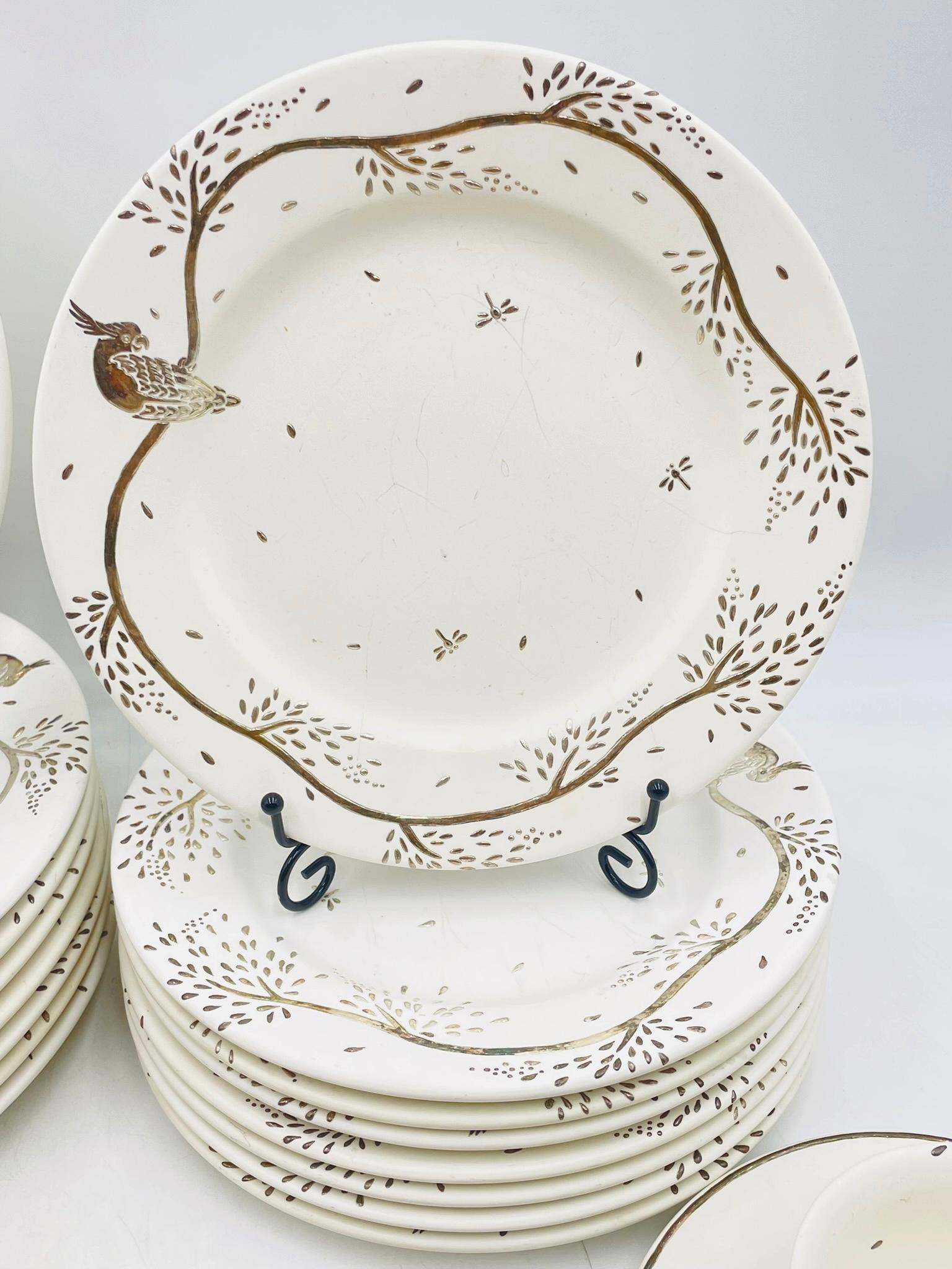 Emilia Castillo Vajilla para ocho de porcelana y plata pura, todo firmado en venta 5