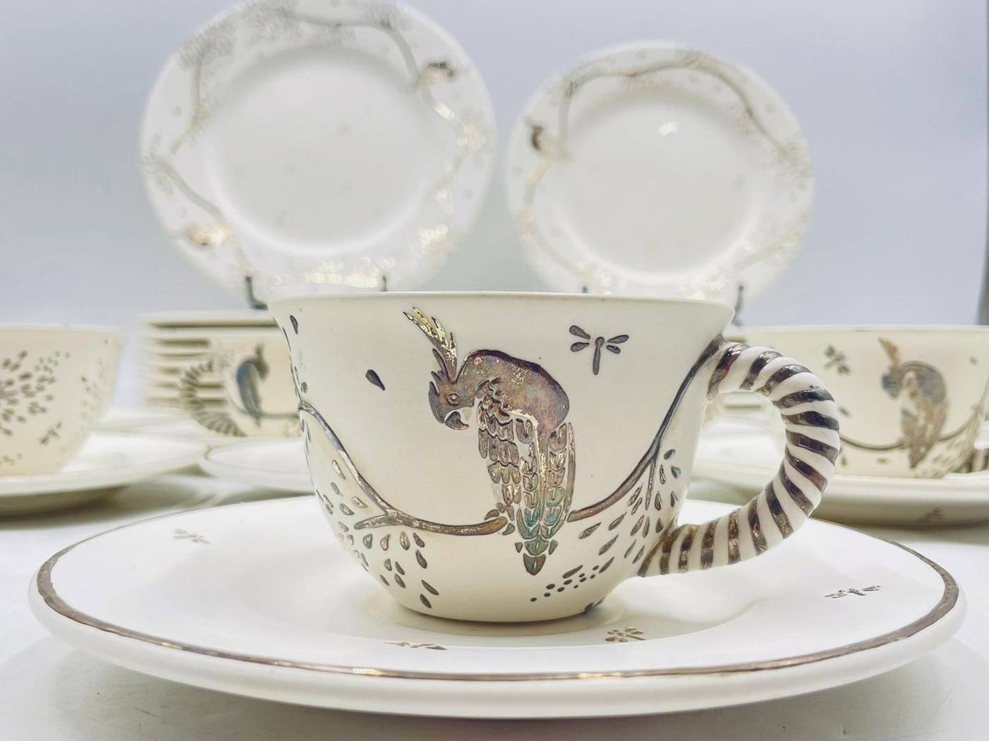 Emilia Castillo Vajilla para ocho de porcelana y plata pura, todo firmado Silver en venta