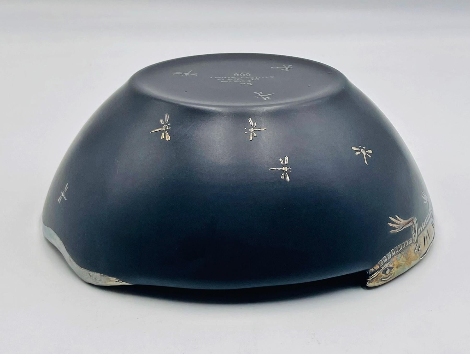 Ciotola Iguana in porcellana e argento puro di Emilia Castillo, Taxco, 2009 in vendita 3