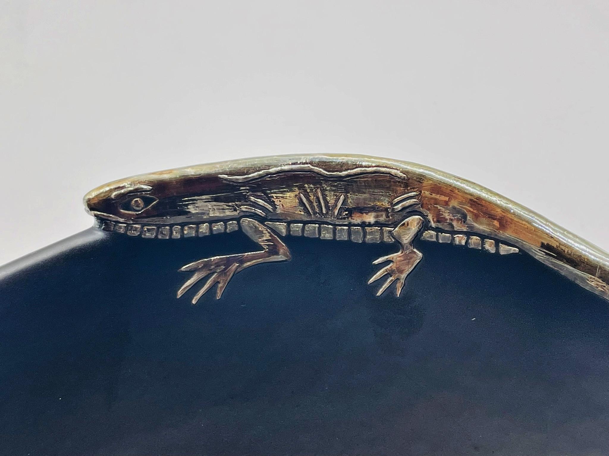 Ciotola Iguana in porcellana e argento puro di Emilia Castillo, Taxco, 2009 in vendita 5