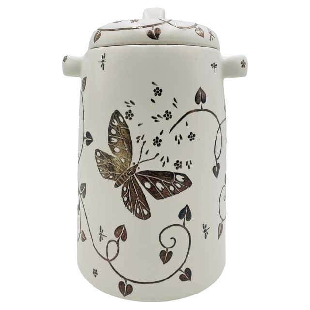 Emilia Castillo Porcelain and Silver Butterfly Bowl, Taxco, 2009 For ...