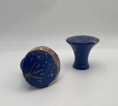 Emilia Castillo Porcelain & Silver Salt & Pepper Shakers, Mexico, 20th Century
