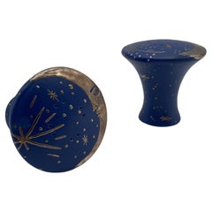 Salero y Pimentero de Porcelana y Plata Emilia Castillo, México, Siglo XX