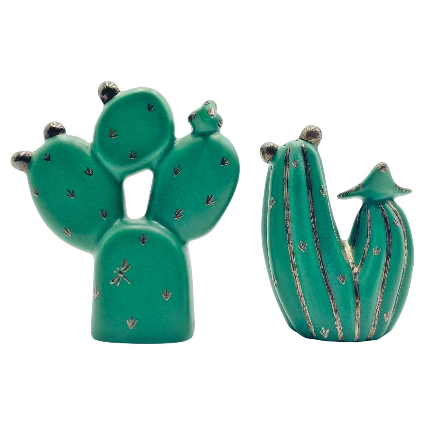 Shakers in argento puro e porcellana di Emilia Castillo, Modernismo Messicano in vendita