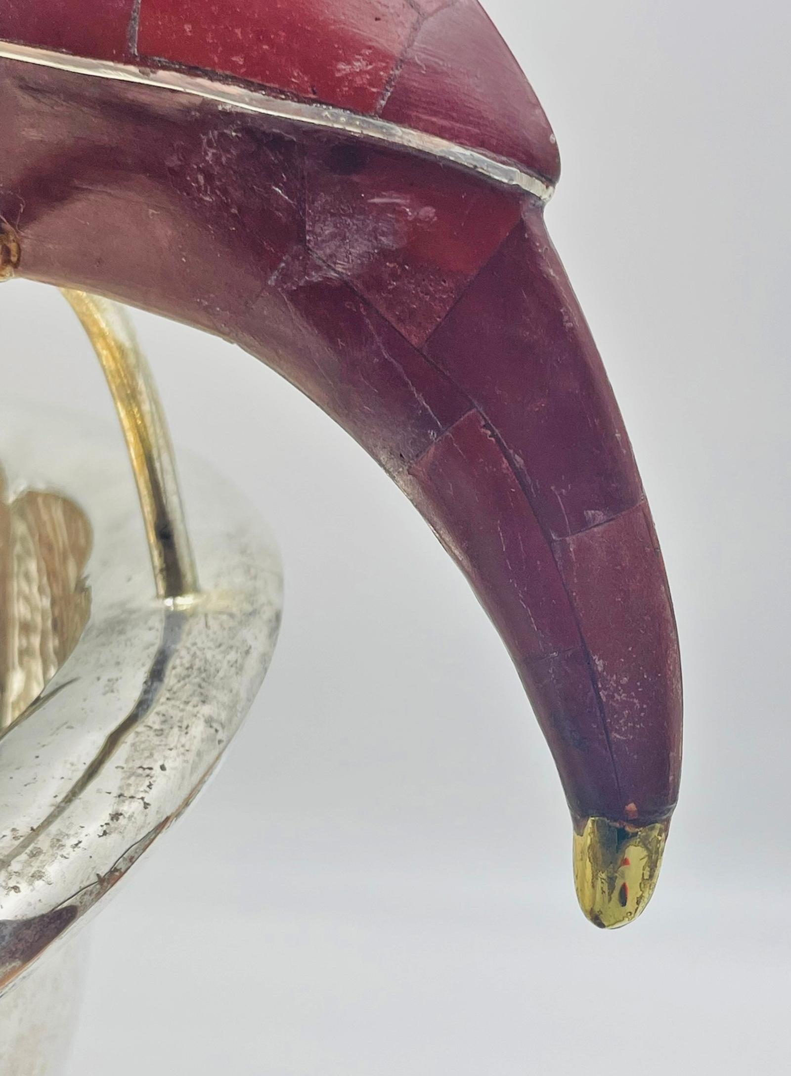 Emilia Castillo Skulpturale Schale mit Papagei aus Jaspis und Silberblech, Mexiko im Angebot 3