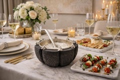 Emilia Castillo Serving Molcajete Bowl & Spoon, Mexican Modern Silversmithing