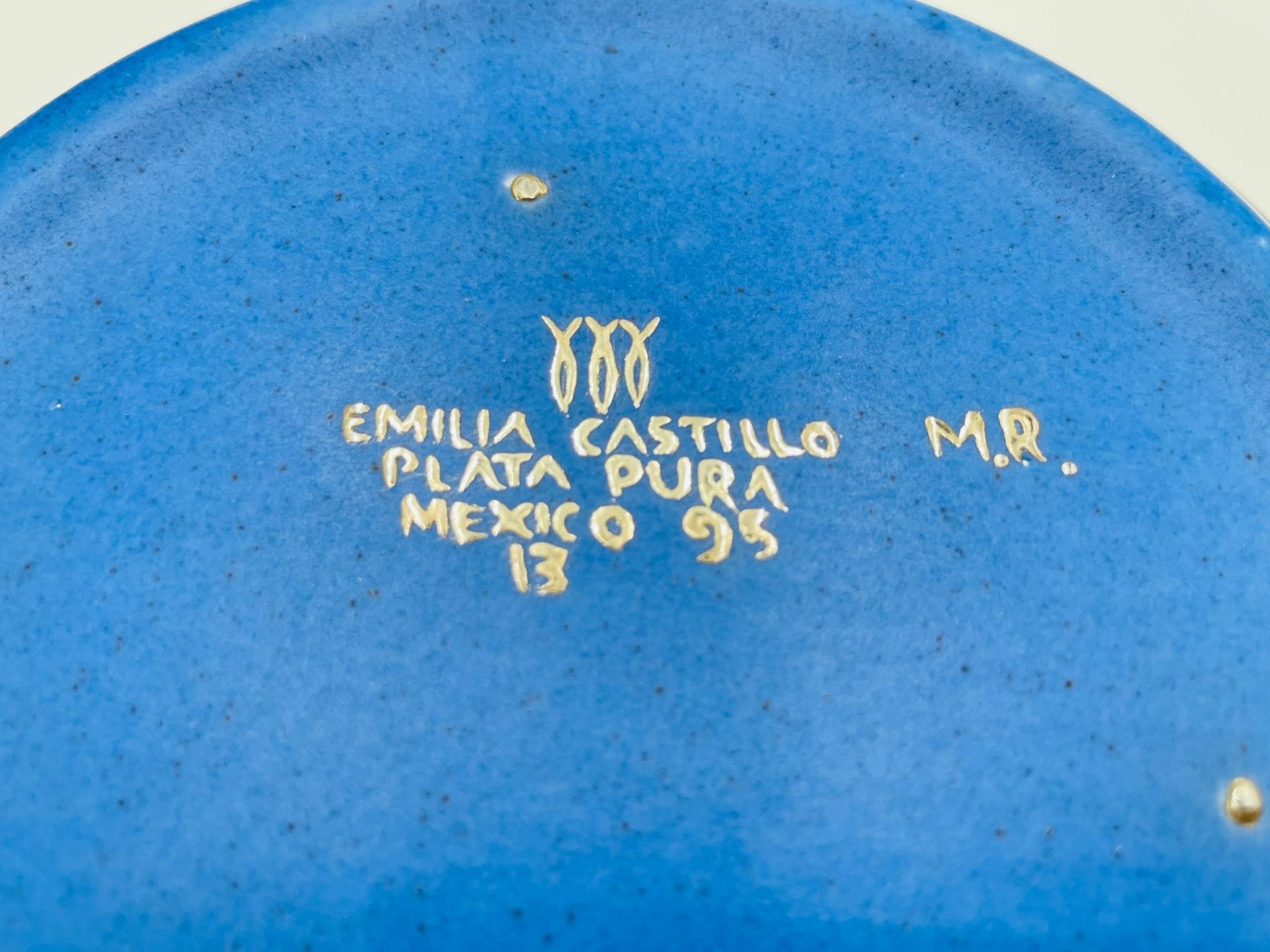 Ciotola in porcellana e argento puro firmata Emilia Castillo, Taxco Mexico, 1995 in vendita 3