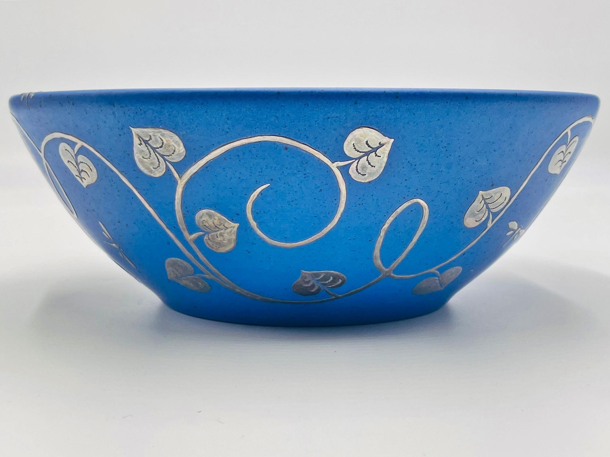 Moderno Ciotola in porcellana e argento puro firmata Emilia Castillo, Taxco Mexico, 1995 in vendita