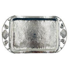 Emilia Castillo Bandeja para servir "Conchas y Caracoles" de plata, Taxco Mexico