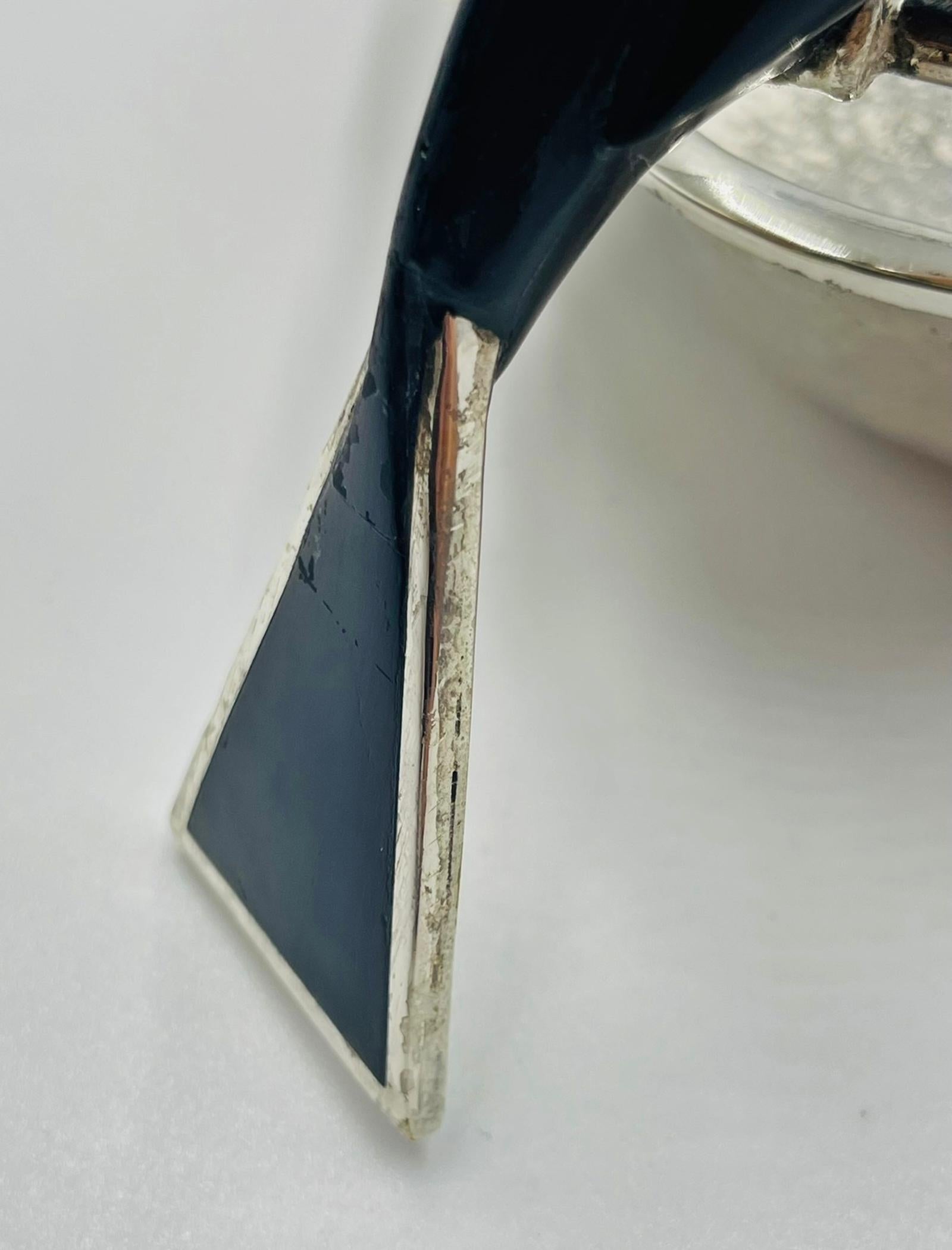 Molcajete/ciotola in argento di Emilia Castillo con tucano, Messico, anni '80 in vendita 5