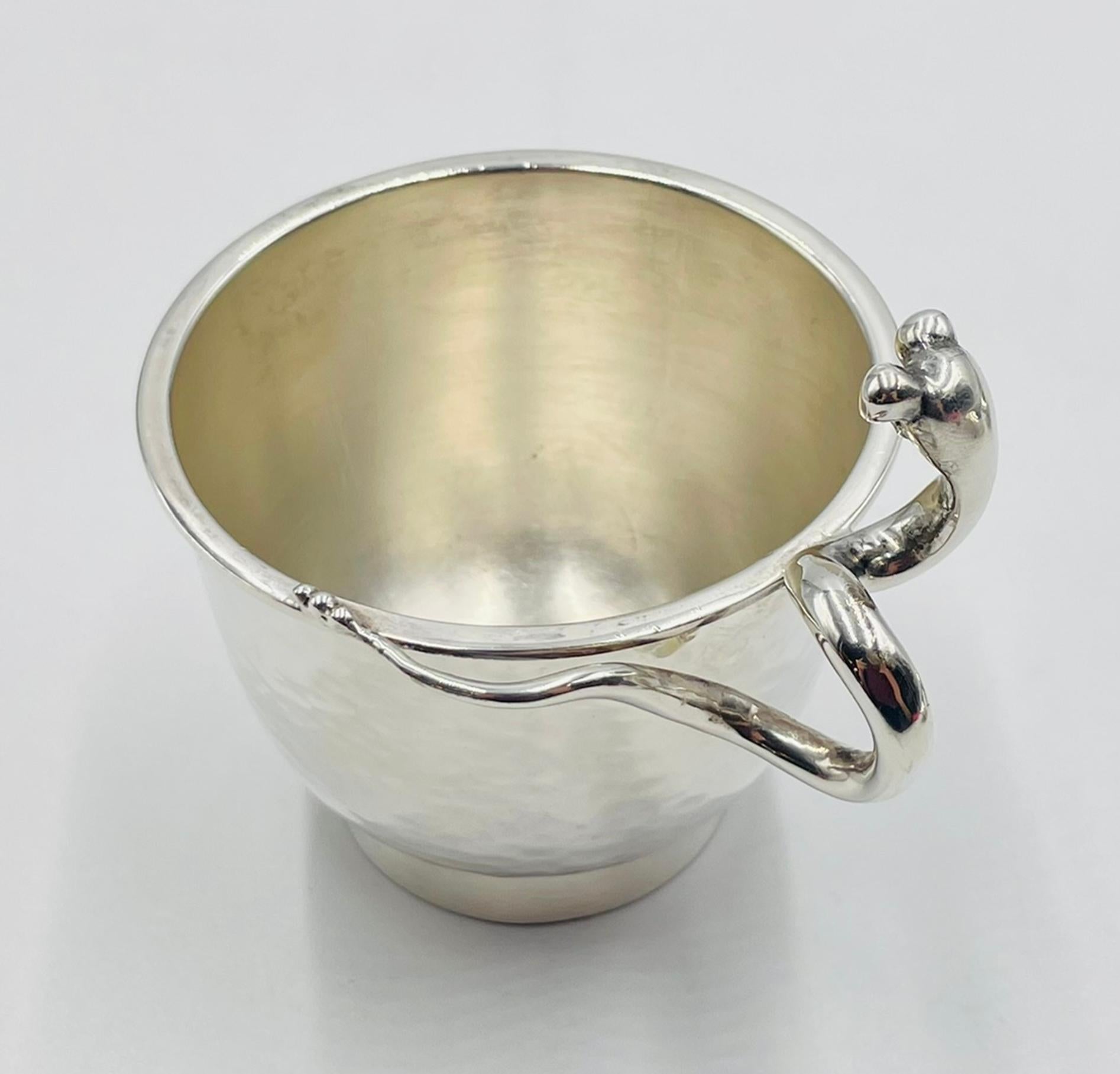 Emilia Castillo Versilbertes Schalen- und Tassenset mit skulpturalen Schneckengriffen im Angebot 9