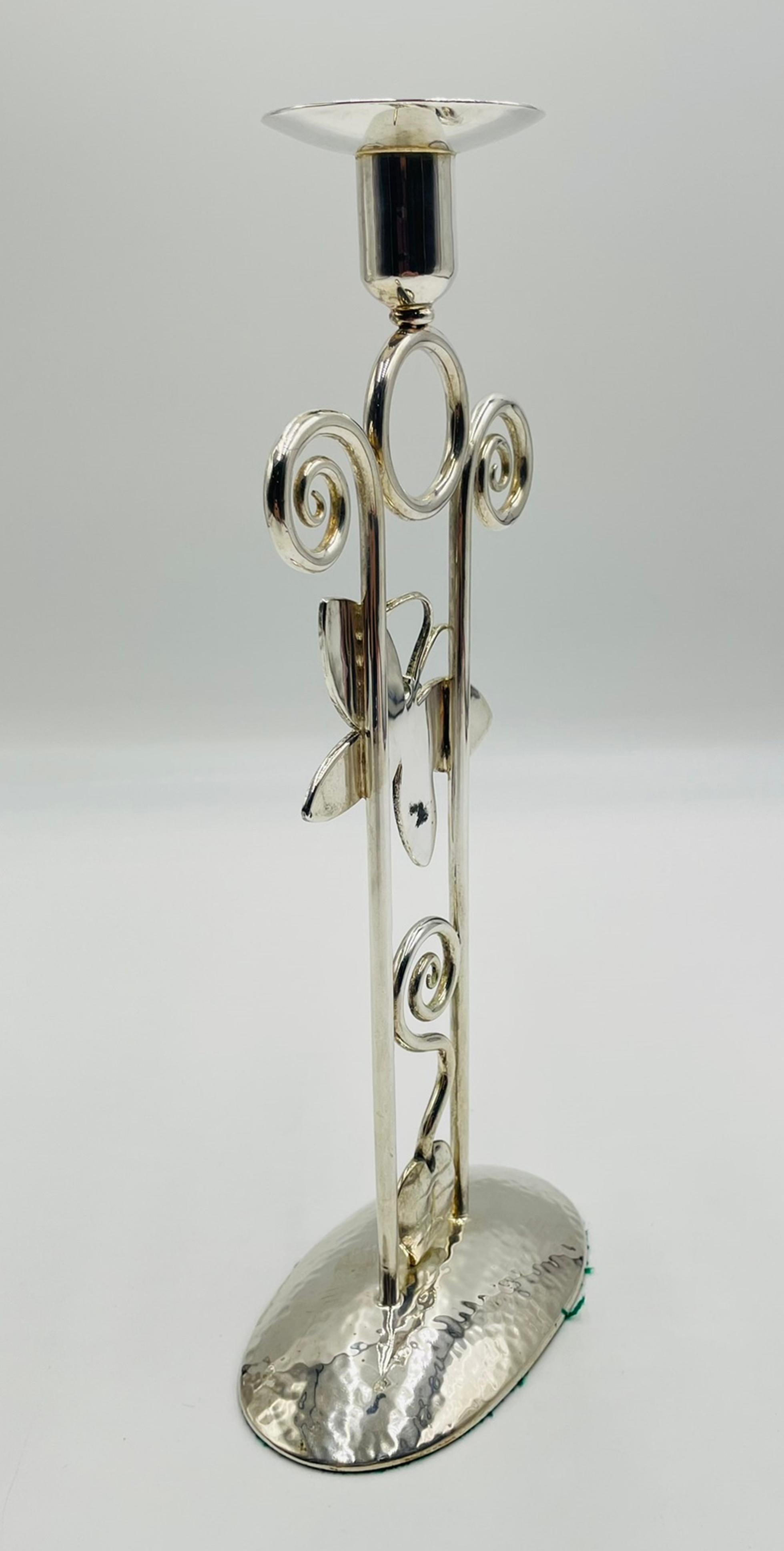 Emilia Castillo Portacandele a Farfalla placcato argento con intarsio di pietre, messicano in vendita 3