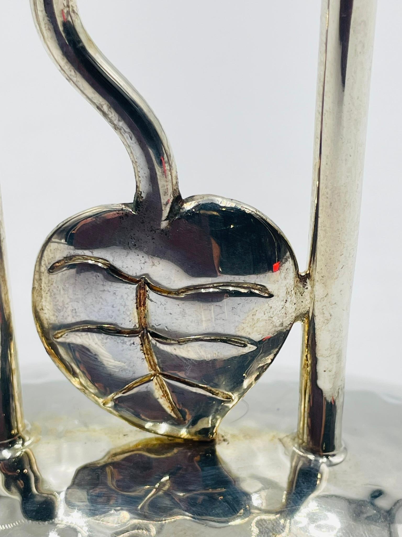 Emilia Castillo Portacandele a Farfalla placcato argento con intarsio di pietre, messicano in vendita 7