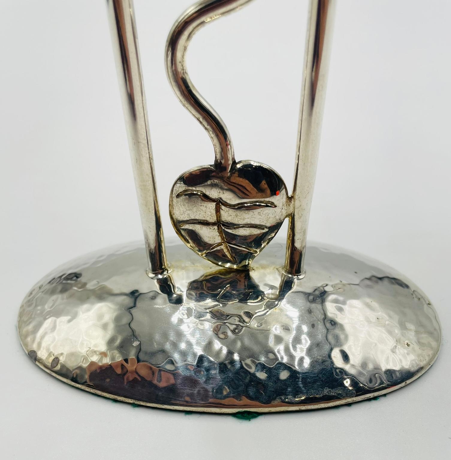 Emilia Castillo Portacandele a Farfalla placcato argento con intarsio di pietre, messicano in vendita 9