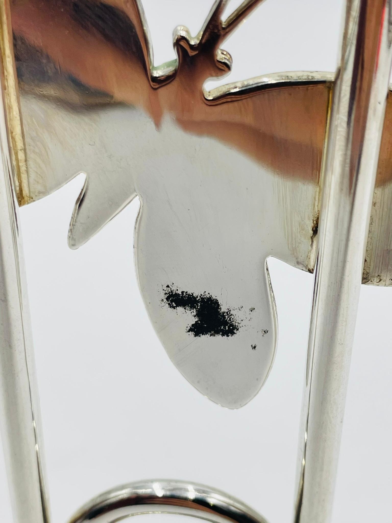 Emilia Castillo Portacandele a Farfalla placcato argento con intarsio di pietre, messicano in vendita 11