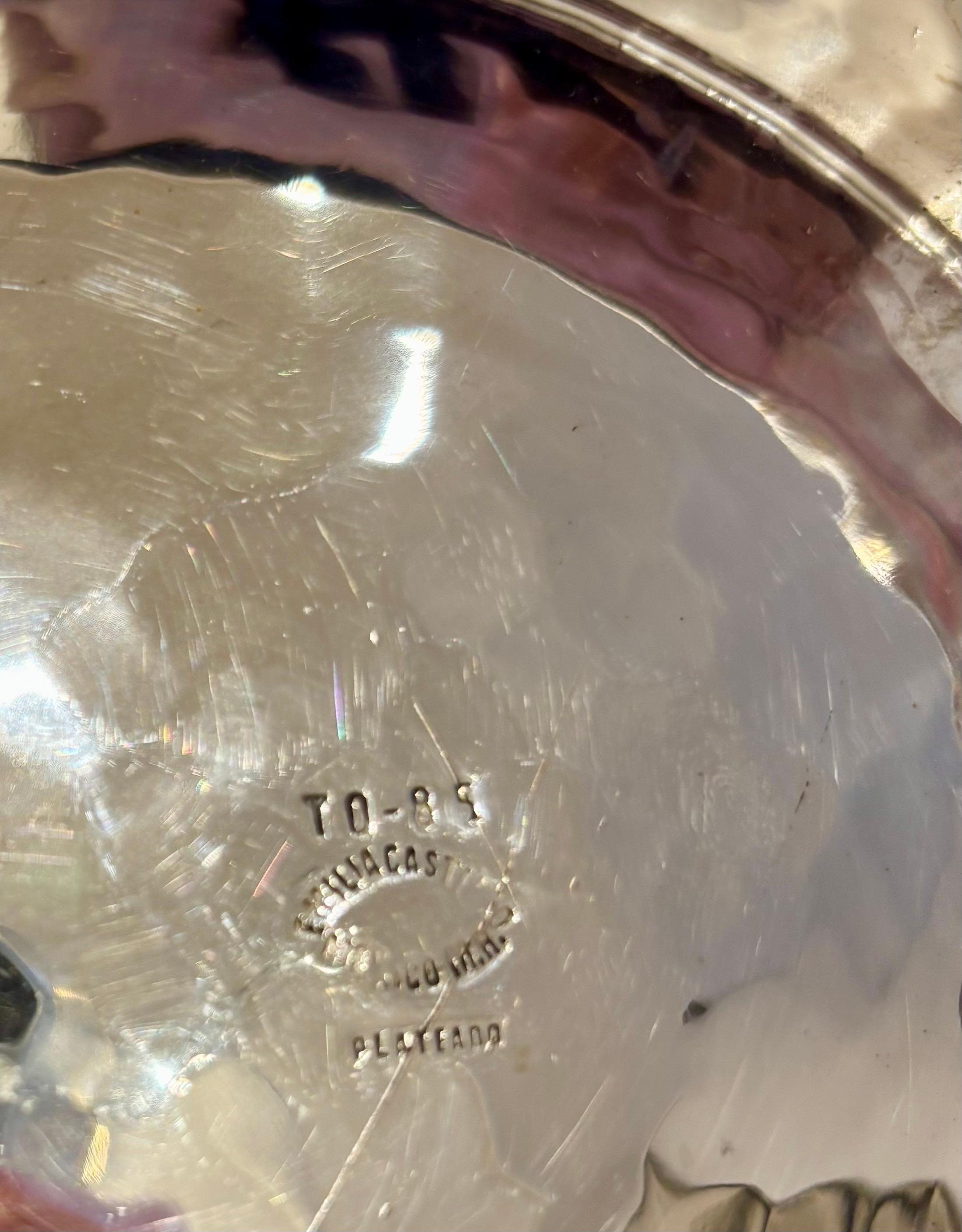 Emilia Castillo Silver Plated Copper Bowl with Malachite and Parrot Ladle For Sale 6