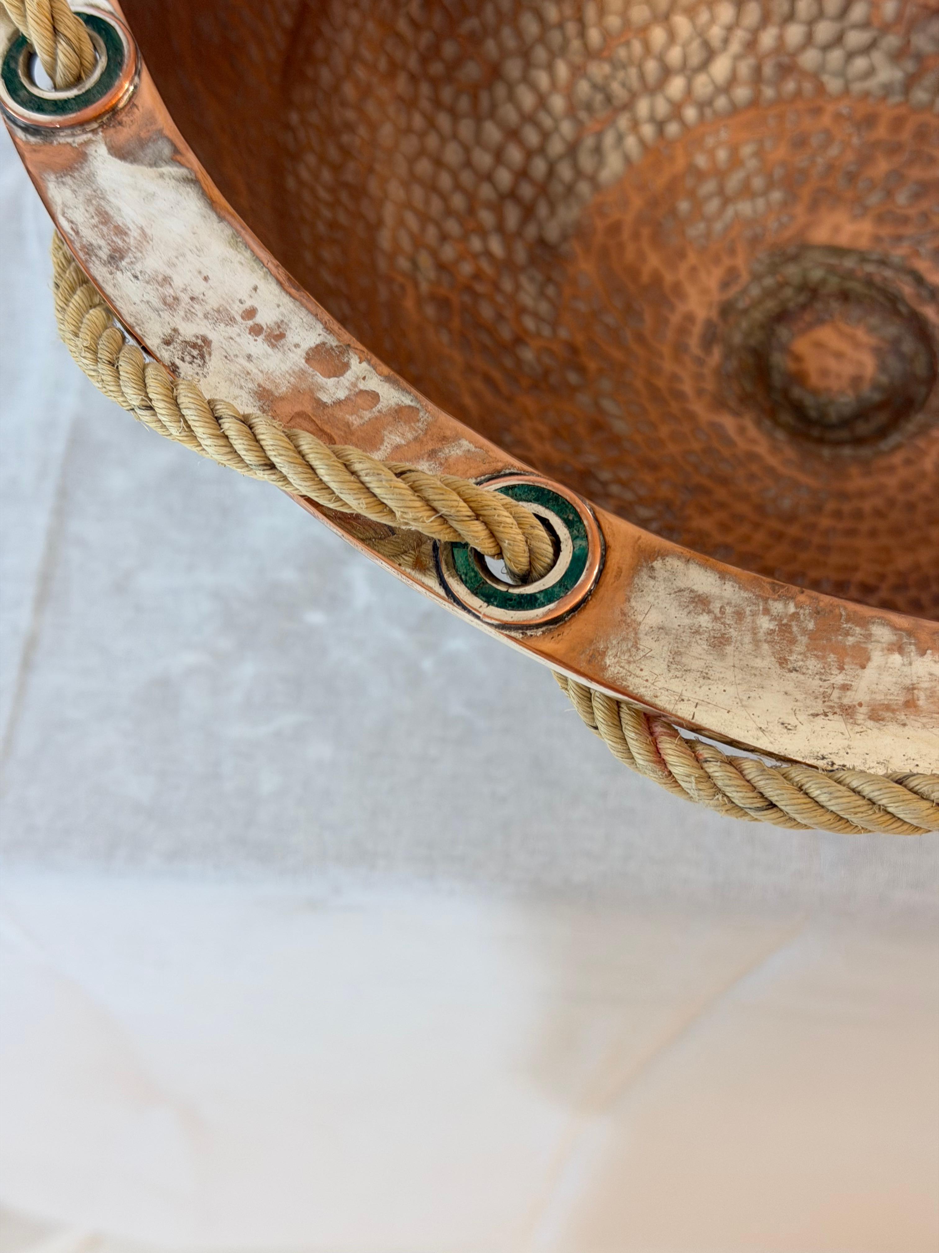 Emilia Castillo Silver Plated Copper Bowl with Malachite and Parrot Ladle For Sale 1