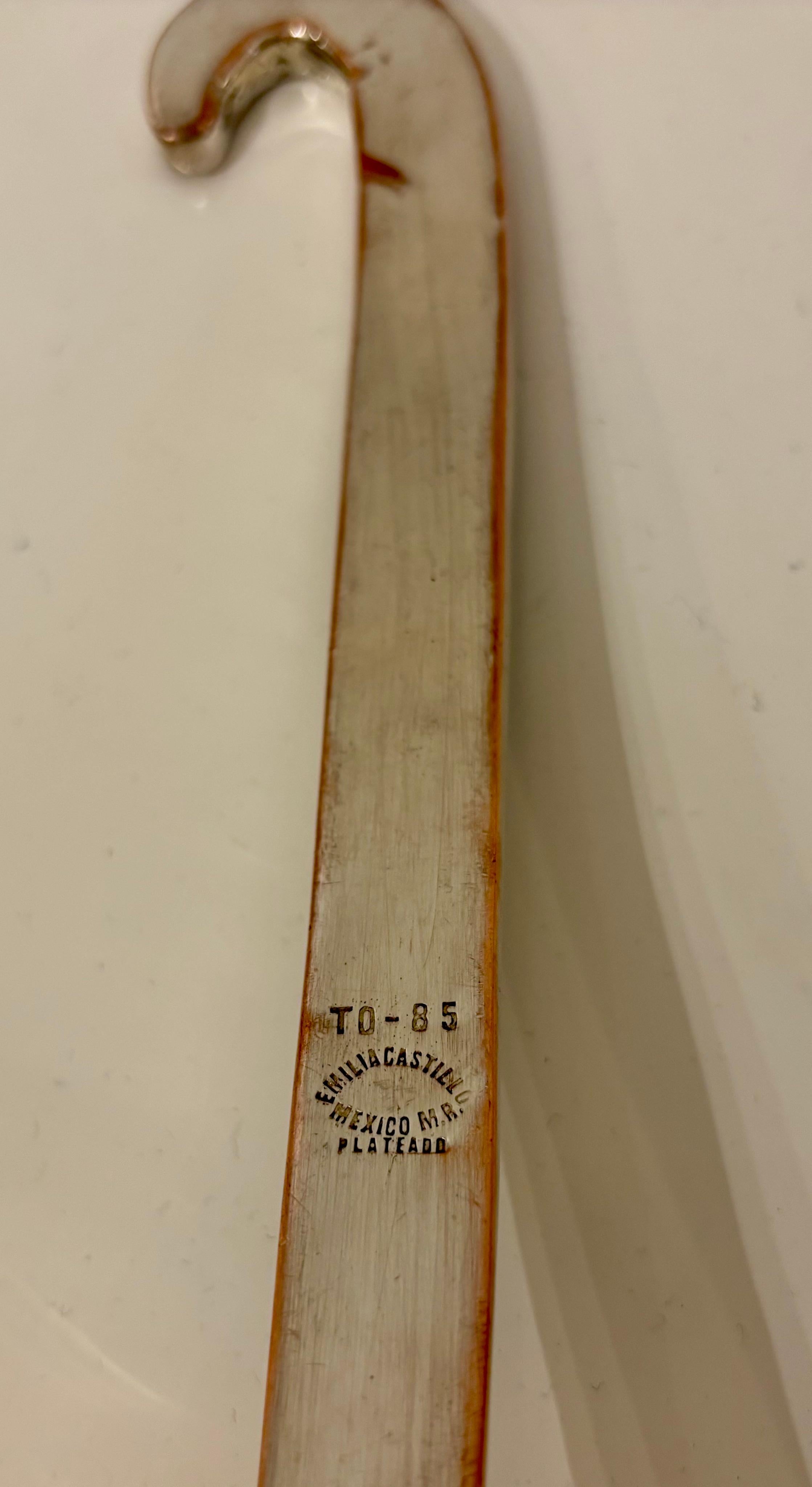 Emilia Castillo Silver Plated Copper Soup Tureen with Malachite and Rope Handles For Sale 5