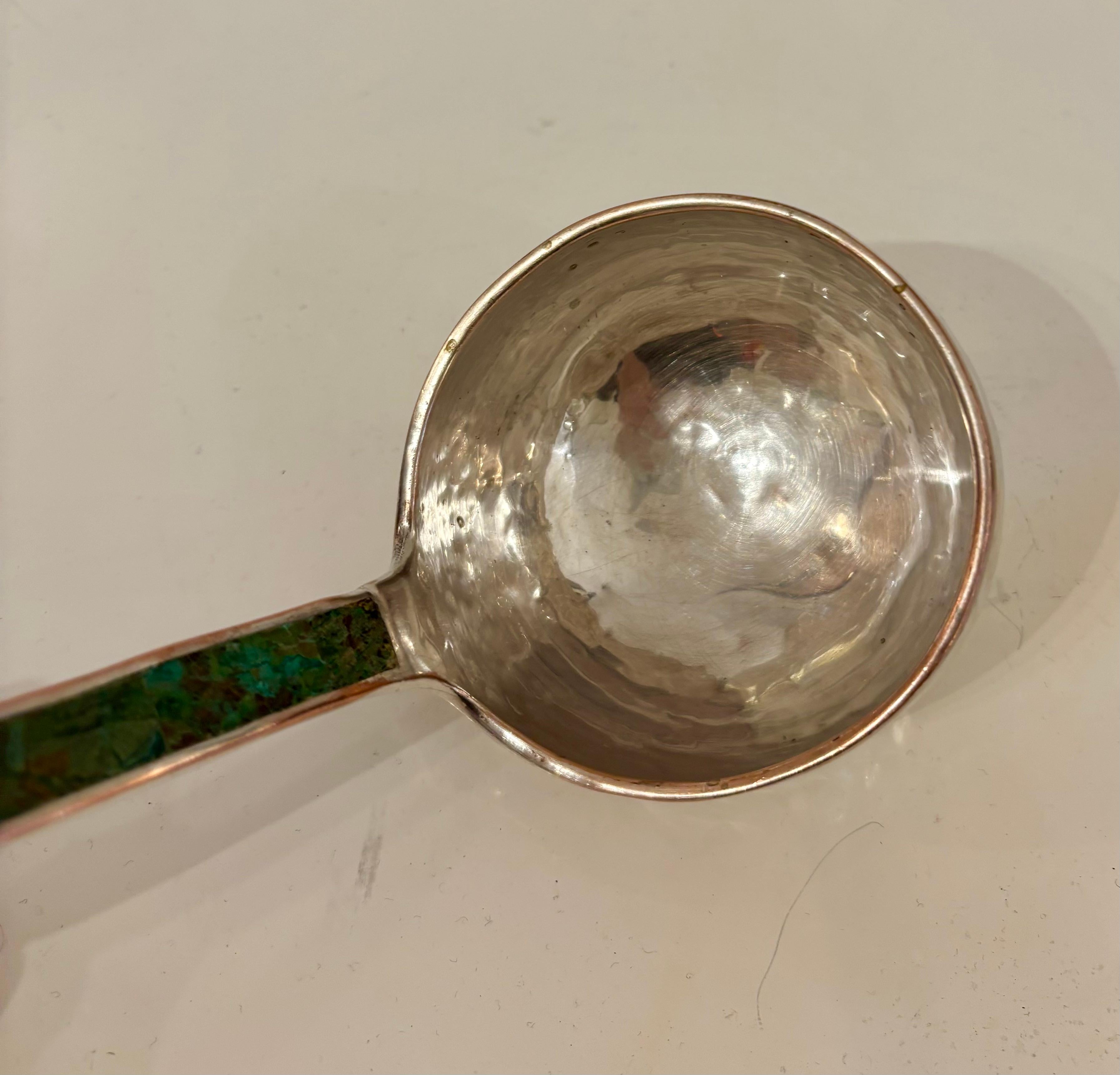 Emilia Castillo Silver Plated Copper Soup Tureen with Malachite and Rope Handles For Sale 7