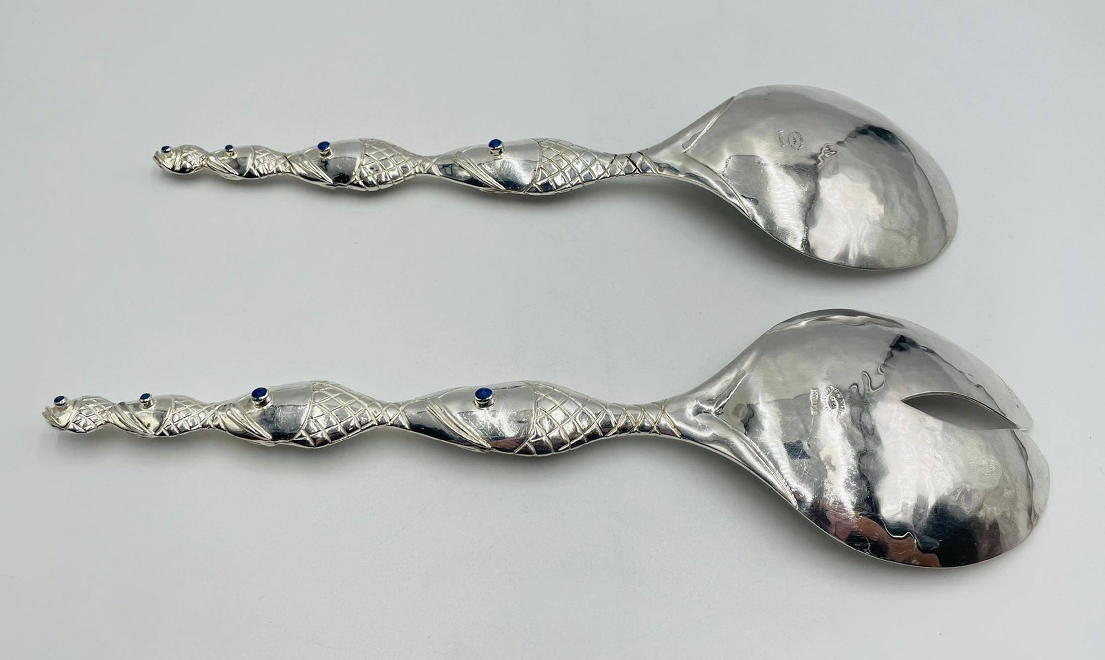 Emilia Castillo Silver-Plated Fish-Handle Serving Set, Taxco Mexico im Angebot 2