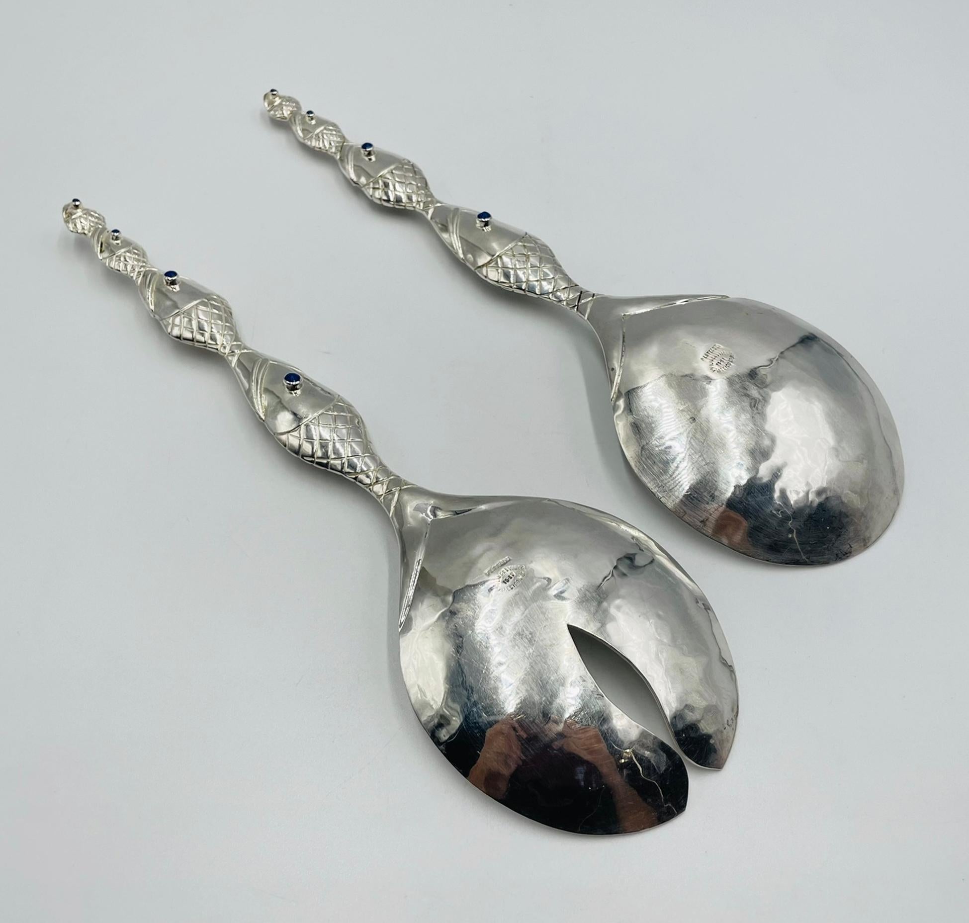 Emilia Castillo Silver-Plated Fish-Handle Serving Set, Taxco Mexico im Angebot 3