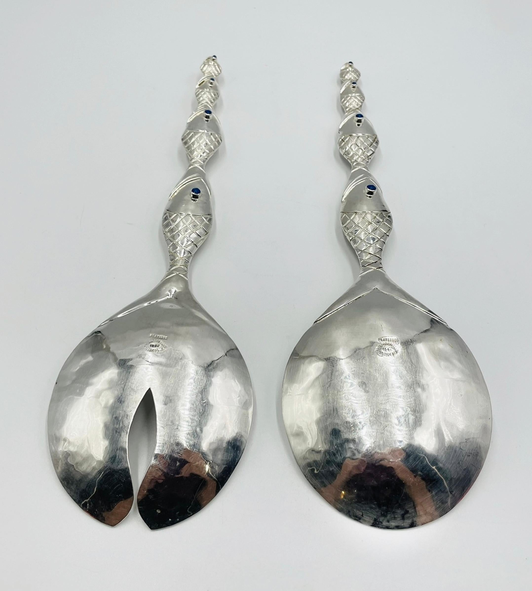 Emilia Castillo Silver-Plated Fish-Handle Serving Set, Taxco Mexico im Angebot 4
