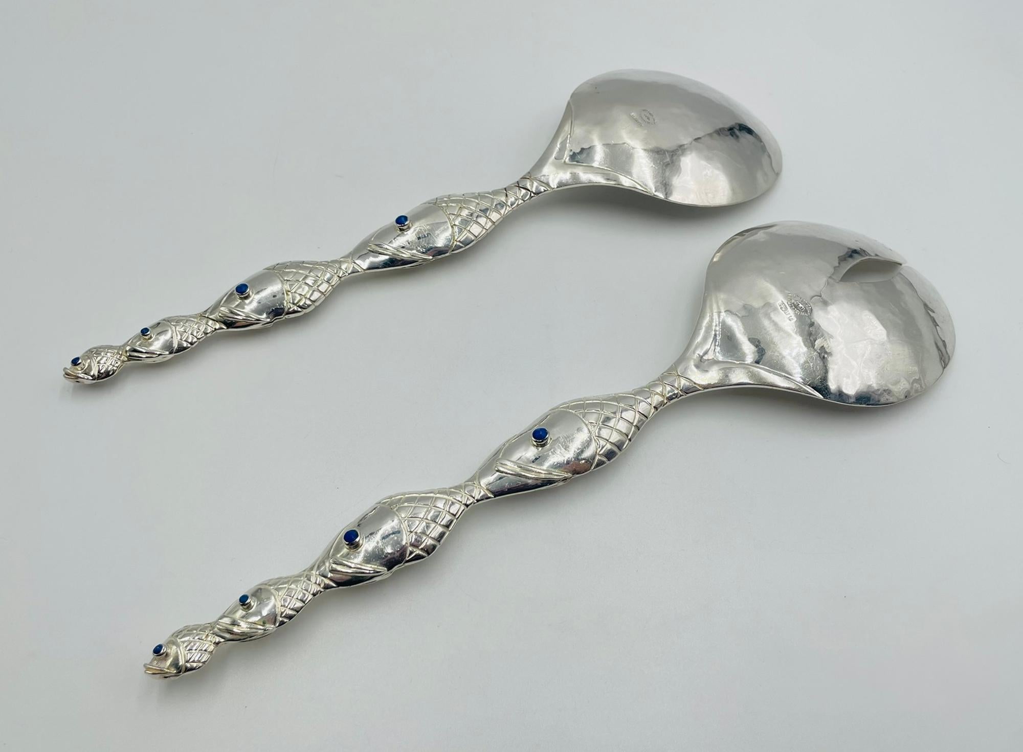 Emilia Castillo Silver-Plated Fish-Handle Serving Set, Taxco Mexico im Angebot 1