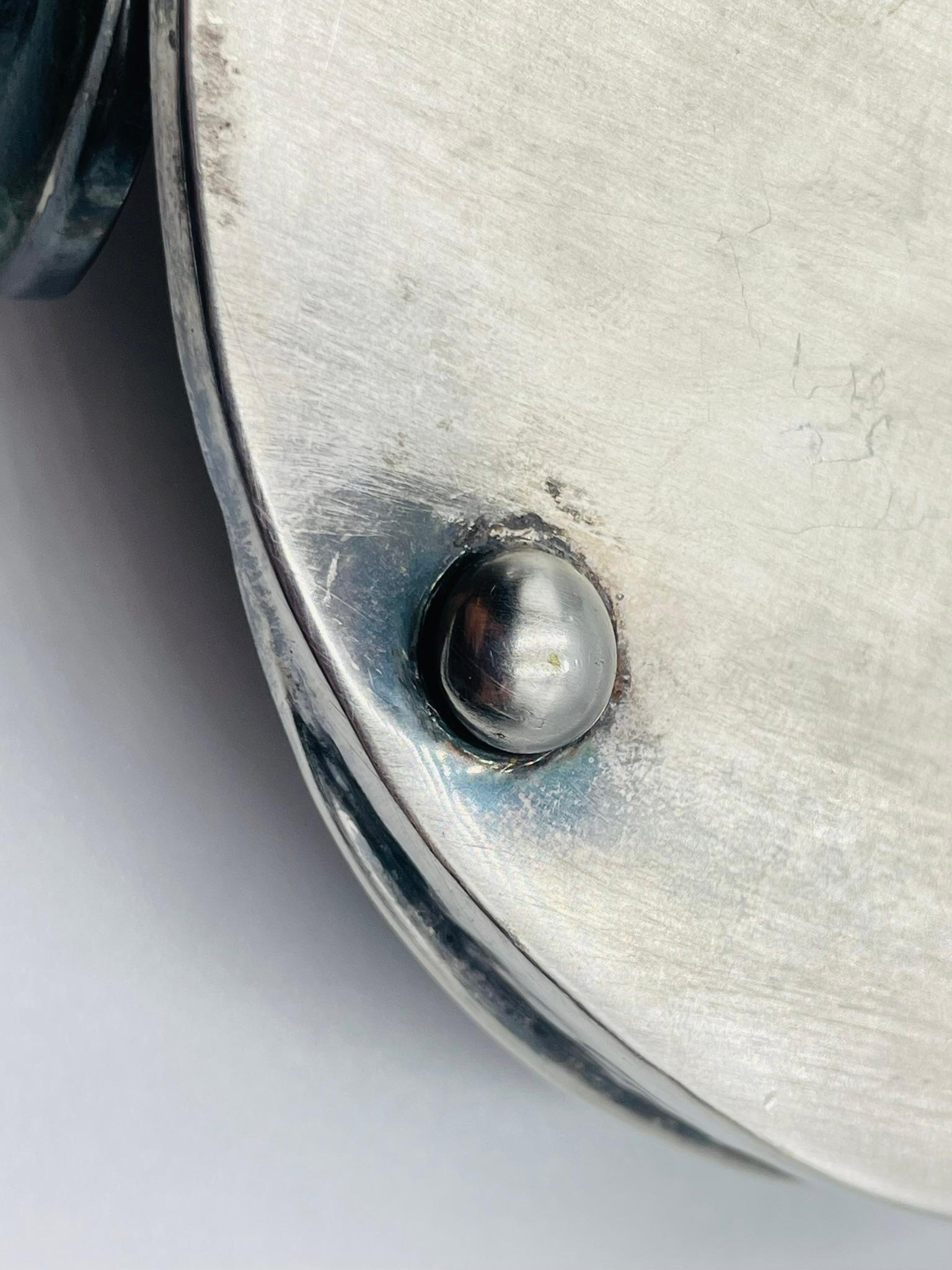 Emilia Castillo rana e malachite placcata in argento, Taxco, anni '80 in vendita 5