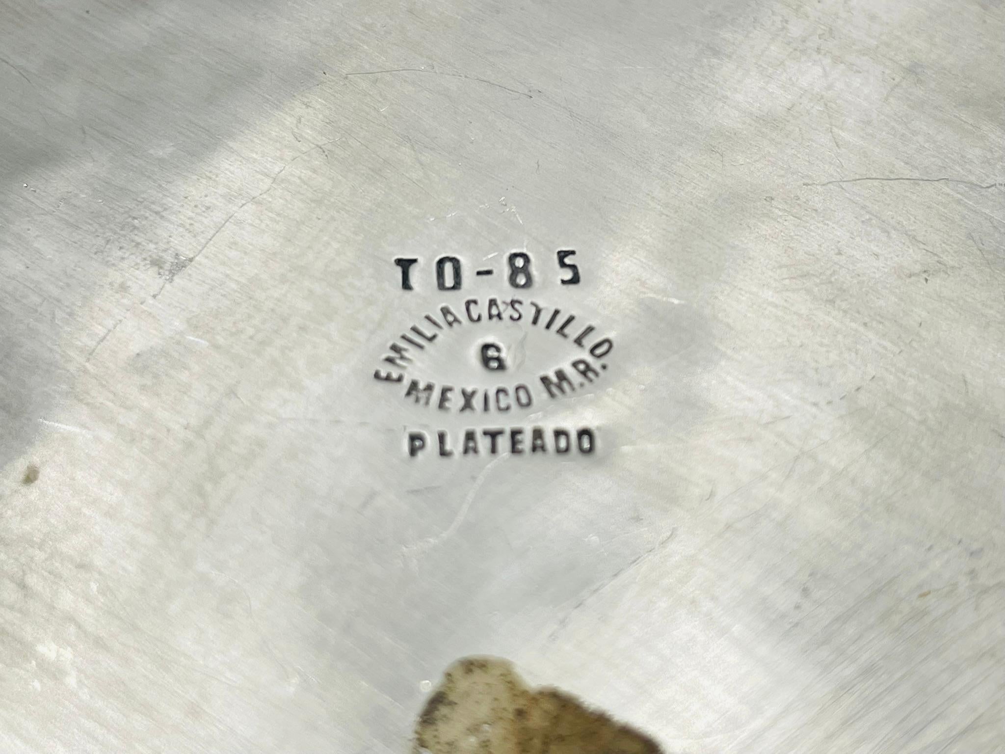 Emilia Castillo rana e malachite placcata in argento, Taxco, anni '80 in vendita 9