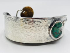 Emilia Castillo Silver-Plated Frog & Malachite Catchall, Taxco 1980s