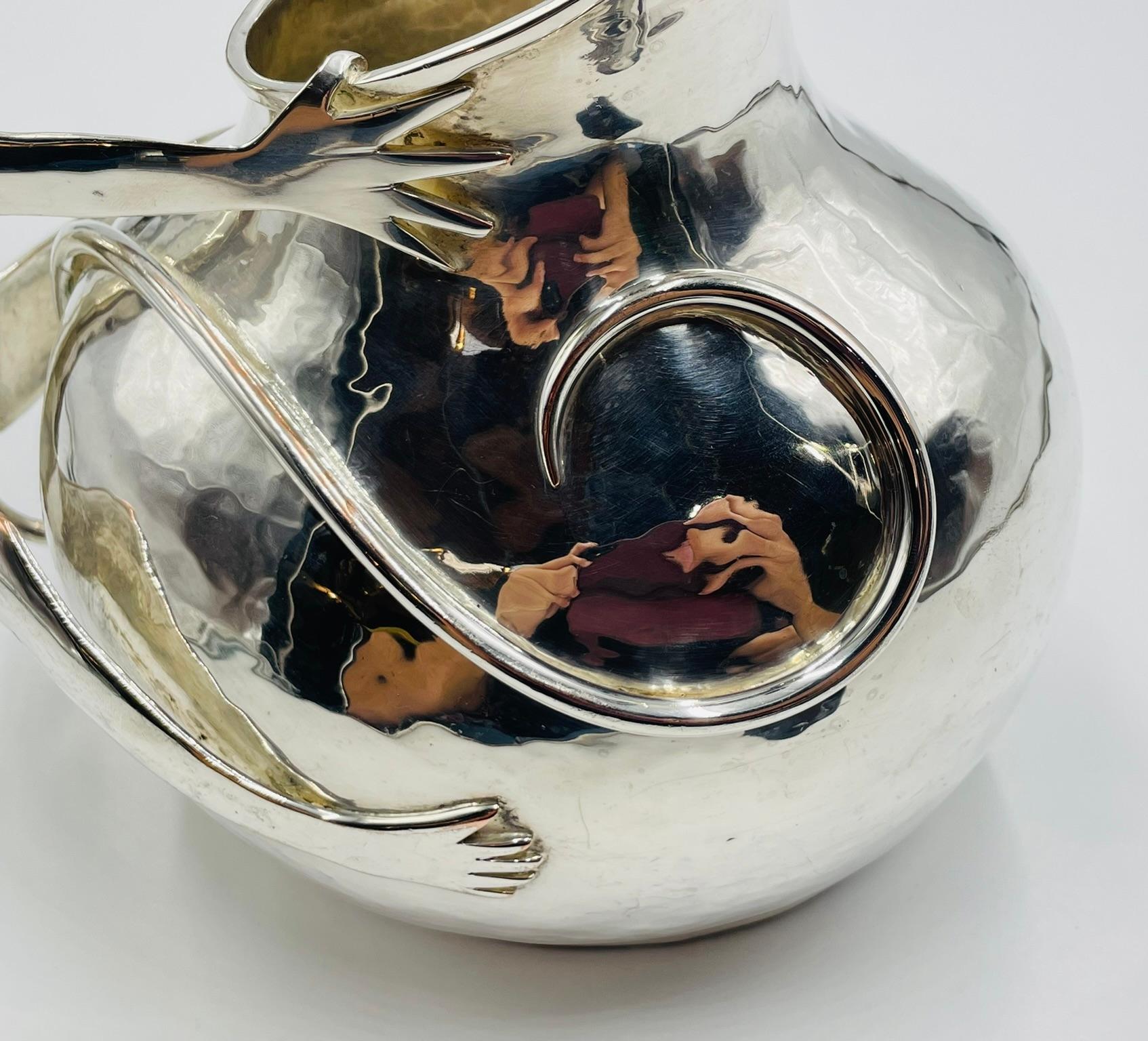 Brocca a forma di scimmia placcata in argento di Emilia Castillo, Modernismo messicano in vendita 2