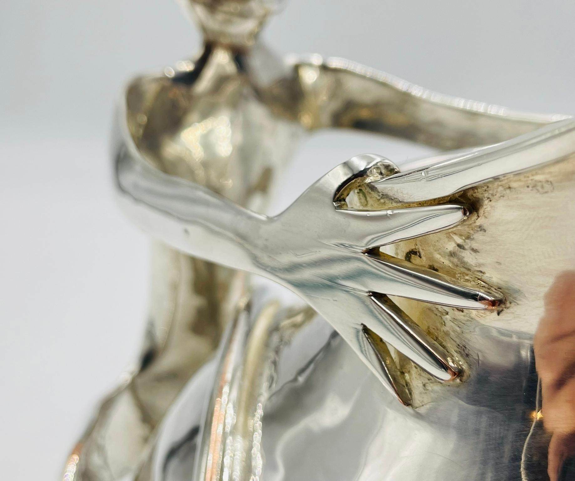 Brocca a forma di scimmia placcata in argento di Emilia Castillo, Modernismo messicano in vendita 6