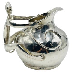 Emilia Castillo Silver-Plated Monkey Pitcher, Mexican Modernism