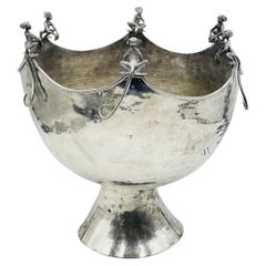 Emilia Castillo, Silver-Plated "Monkey" Punch Bowl, Mexican Modernism