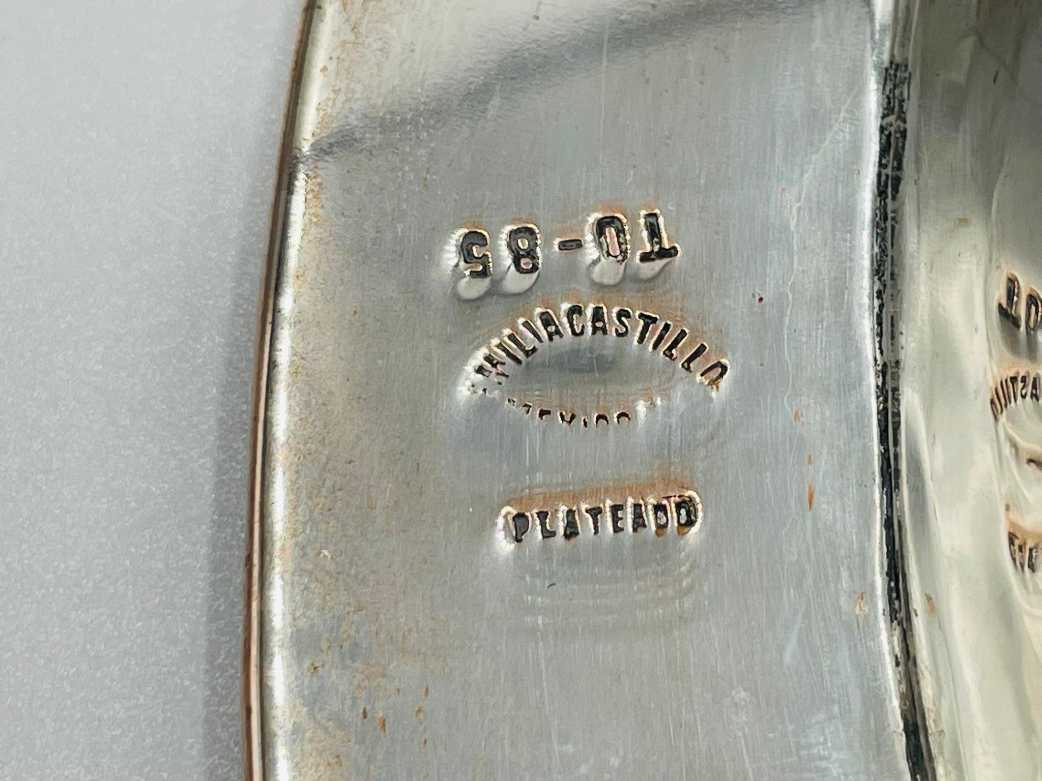 Ciotola di Emilia Castillo placcata in argento con intarsio di malachite, design messicano in vendita 7